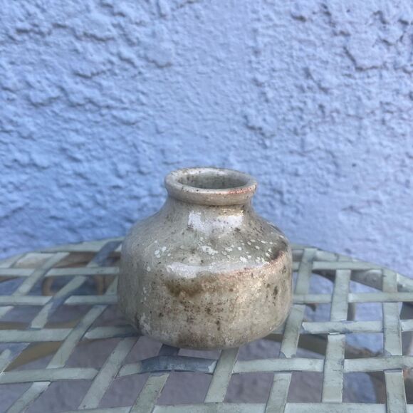Vintage Small Ceramic Vase Neutral Glazes Organic 70s Pottery OOAK - Picture 9 of 10